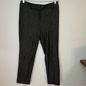 NEW Ann Taylor Dress Pants Womens 8 Modern Black & White Tweed Flat Front Work